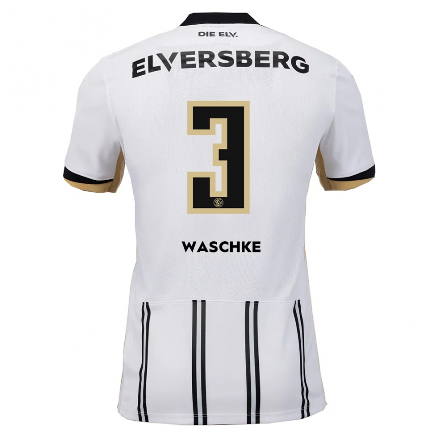 ילדים כדורגל פין וואשקה #3 לבן שחור ג'רזי ביתית 2025/26