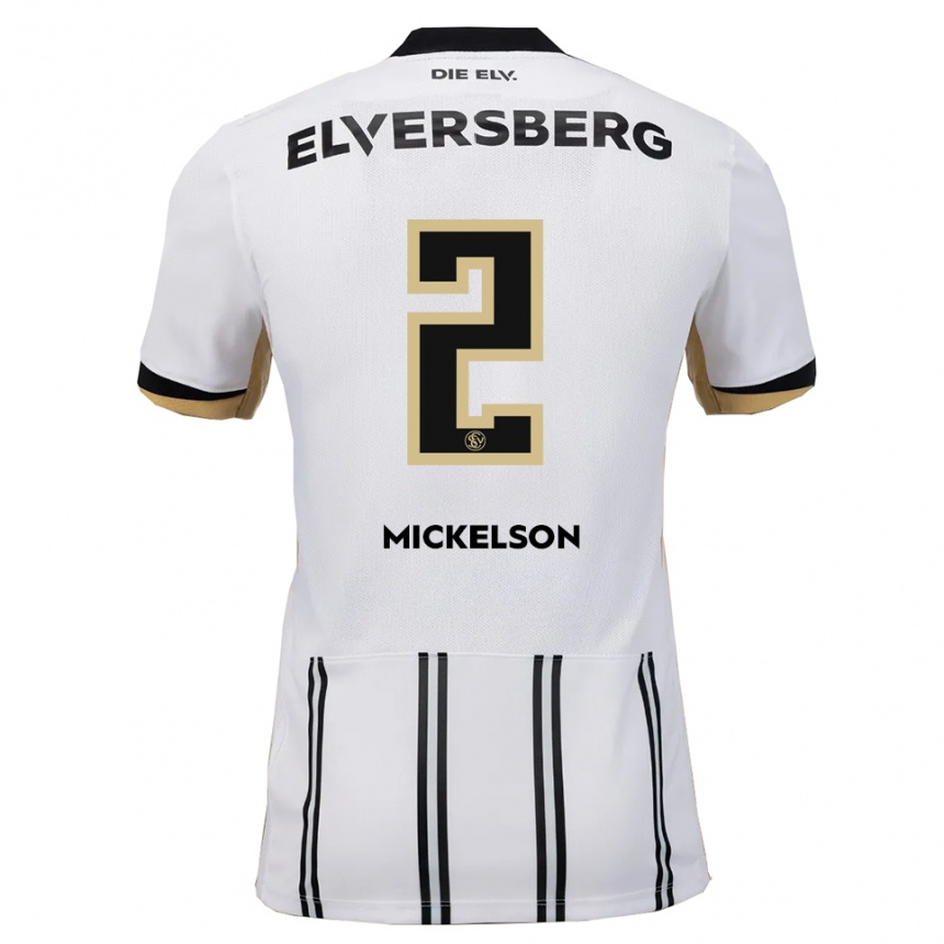 ילדים כדורגל ניקולאס מיקלסון #2 לבן שחור ג'רזי ביתית 2025/26