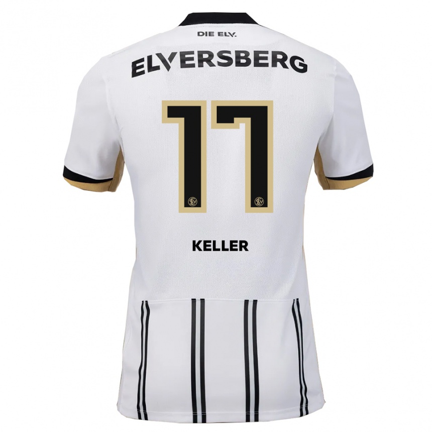 ילדים כדורגל Ina Keller #17 לבן שחור ג'רזי ביתית 2025/26