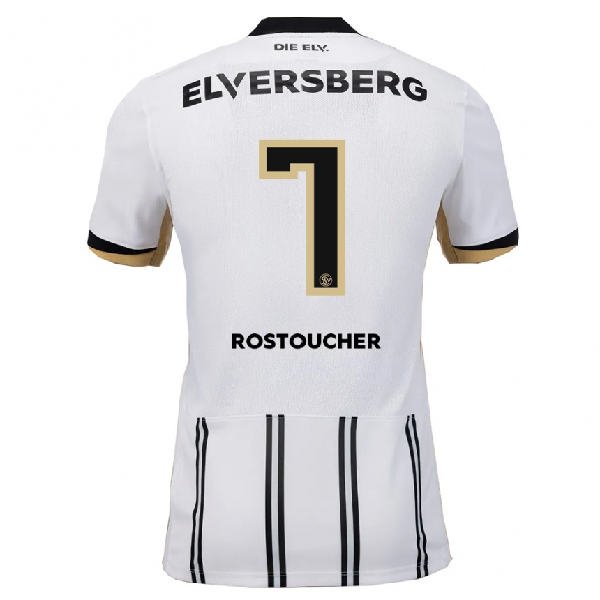 ילדים כדורגל Dorian Rostoucher #7 לבן שחור ג'רזי ביתית 2025/26