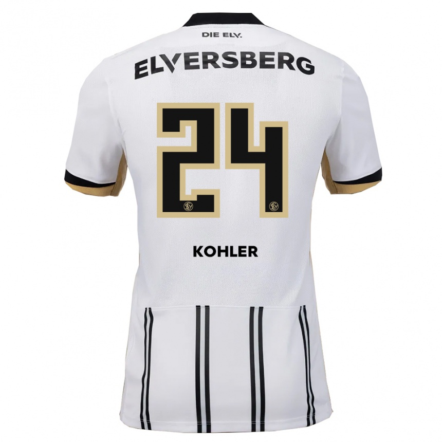 ילדים כדורגל Lukas Kohler #24 לבן שחור ג'רזי ביתית 2025/26