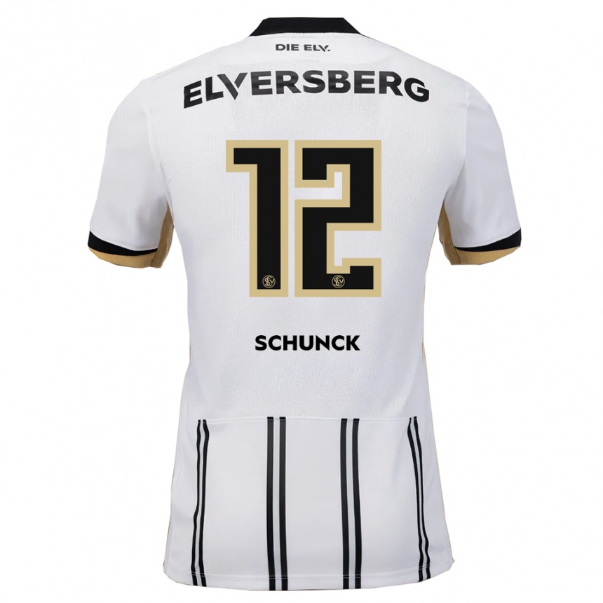 ילדים כדורגל יאן שונק #12 לבן שחור ג'רזי ביתית 2025/26