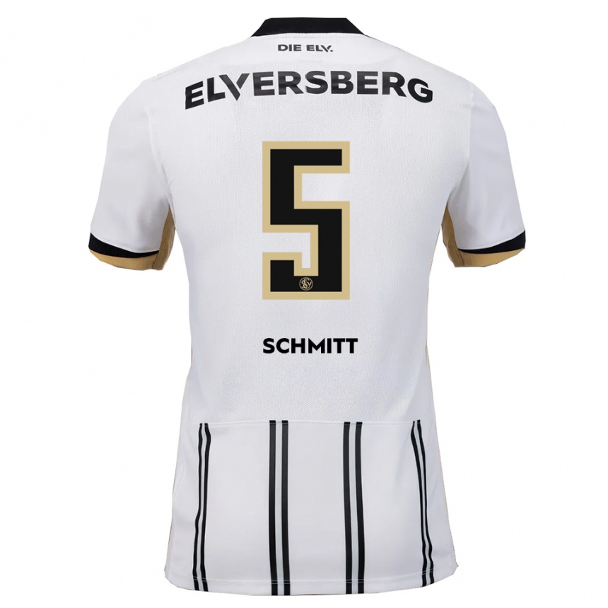 ילדים כדורגל Leon Schmitt #5 לבן שחור ג'רזי ביתית 2025/26