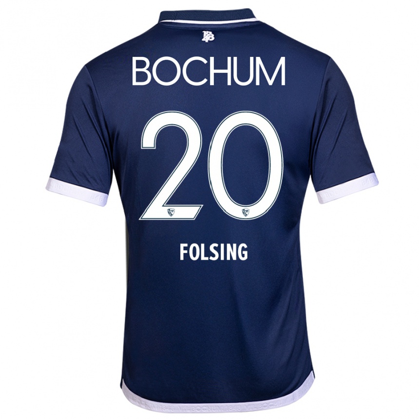 ילדים כדורגל Amelie Fölsing #20 כחול נייבי לבן ג'רזי ביתית 2025/26