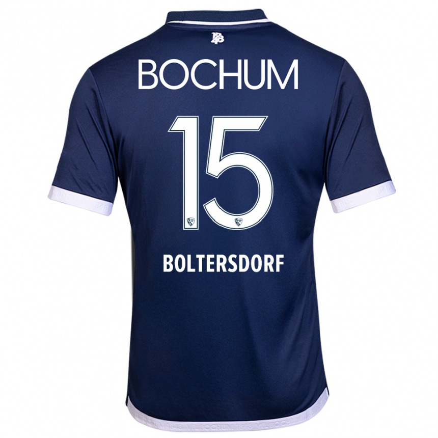ילדים כדורגל סבסטיאן בולטרסדורף #15 כחול נייבי לבן ג'רזי ביתית 2025/26