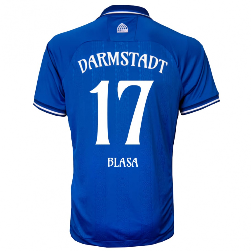 ילדים כדורגל Keanu Blasa #17 כחול לבן ג'רזי ביתית 2025/26