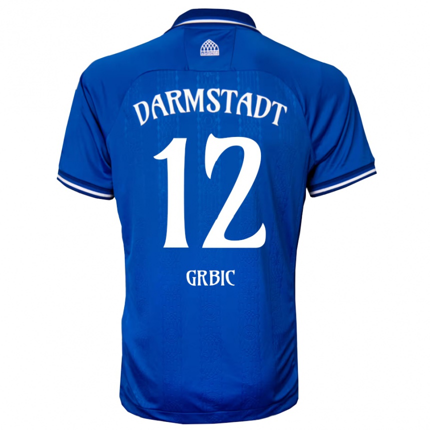 ילדים כדורגל Viktor Grbic #12 כחול לבן ג'רזי ביתית 2025/26