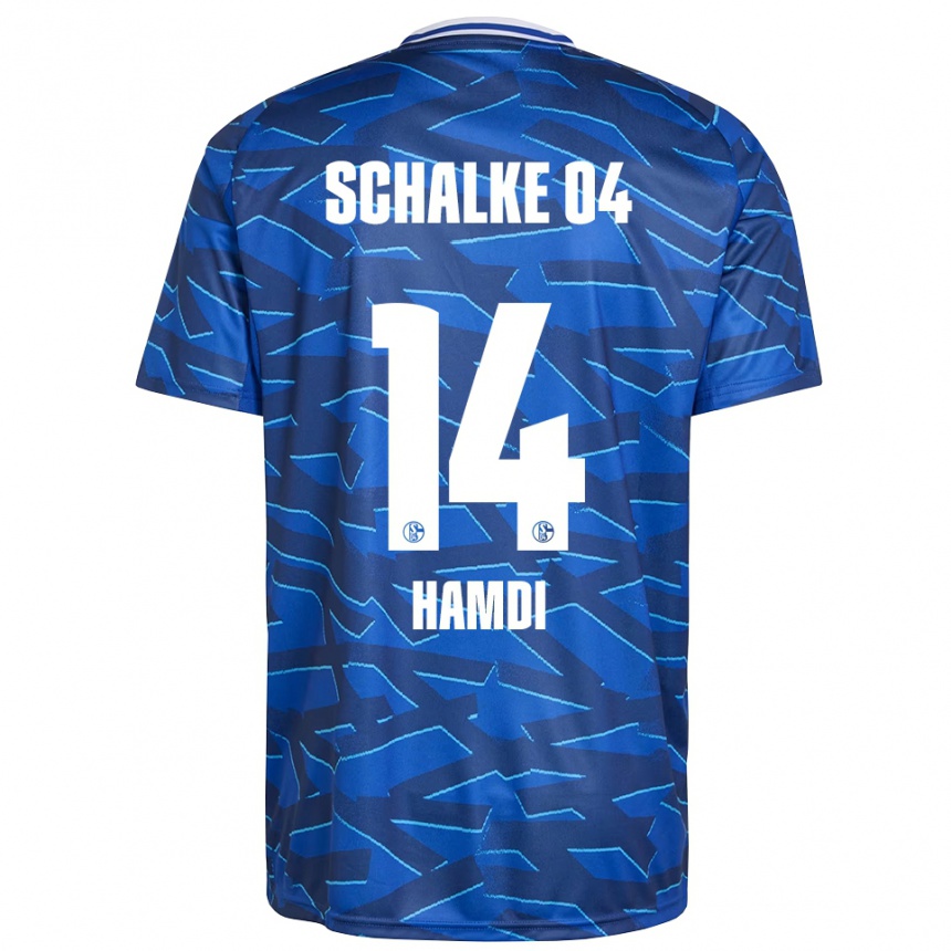 ילדים כדורגל Hana Hamdi #14 כחול רויאל לבן ג'רזי ביתית 2025/26