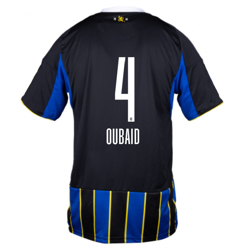 ילדים כדורגל Obeida Oubaid #4 כחול שחור צהוב ג'רזי ביתית 2025/26