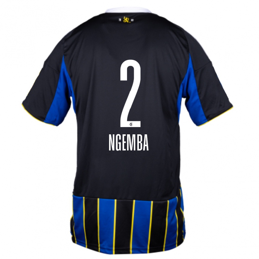 ילדים כדורגל דייאן אנגמבה #2 כחול שחור צהוב ג'רזי ביתית 2025/26