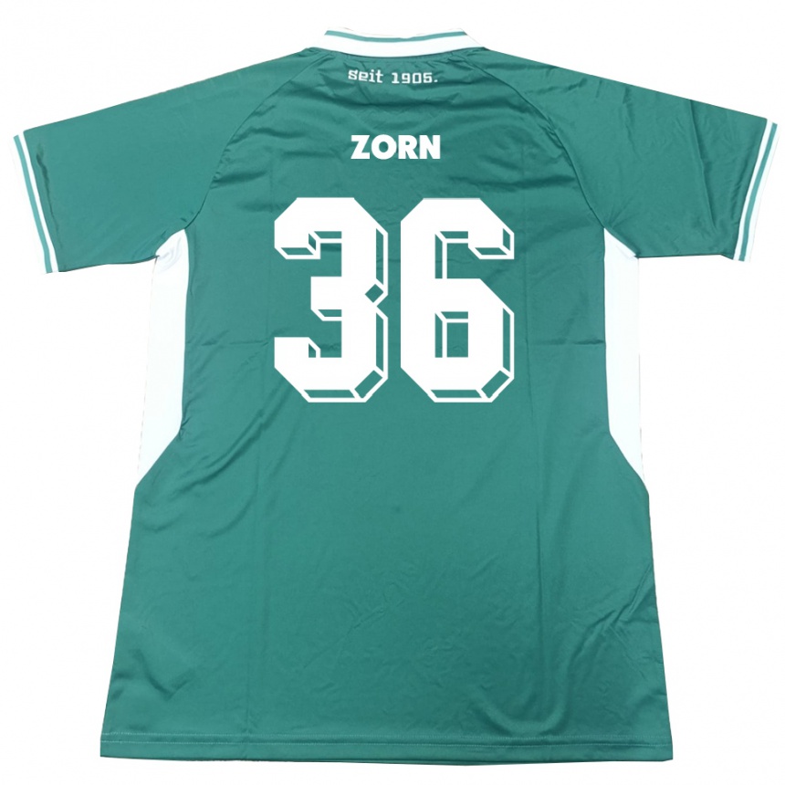 ילדים כדורגל אמיל זורן #36 ירוק לבן ג'רזי ביתית 2025/26