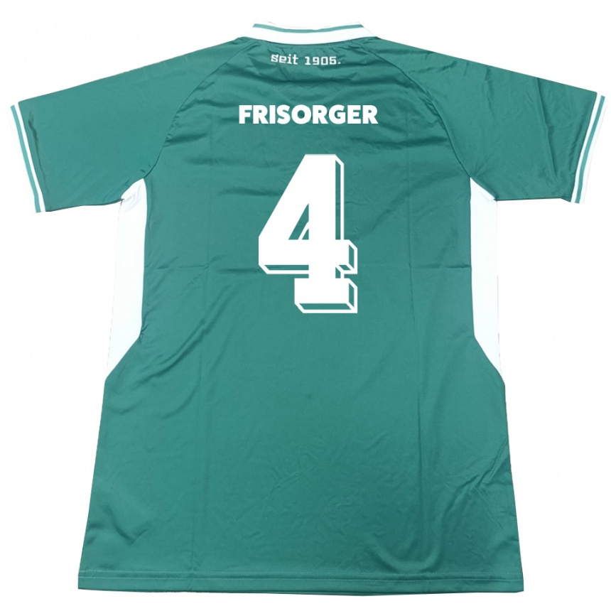 ילדים כדורגל Kevin Frisorger #4 ירוק לבן ג'רזי ביתית 2025/26