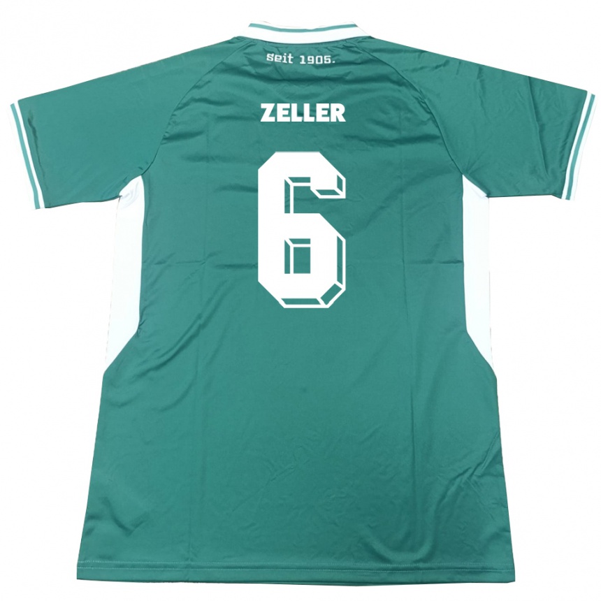 ילדים כדורגל לוקס כריסטופר זלר #6 ירוק לבן ג'רזי ביתית 2025/26