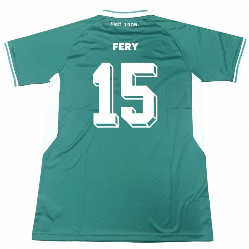 ילדים כדורגל קווין פרי #15 ירוק לבן ג'רזי ביתית 2025/26