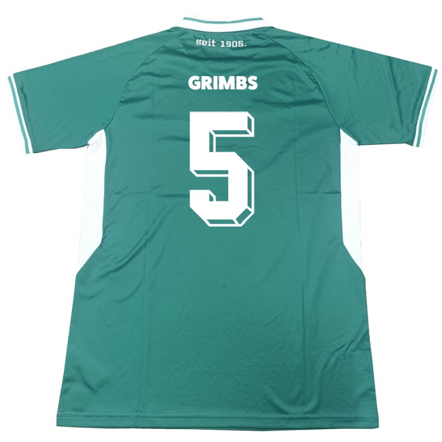 ילדים כדורגל ניקו גרימבס #5 ירוק לבן ג'רזי ביתית 2025/26