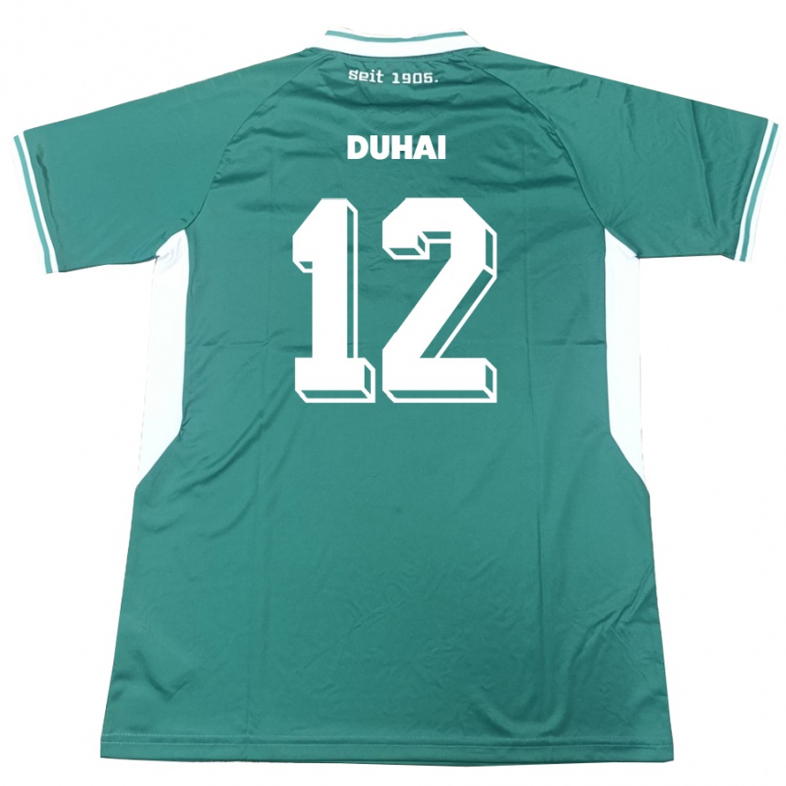 ילדים כדורגל קונסטנטין דוהאי #12 ירוק לבן ג'רזי ביתית 2025/26