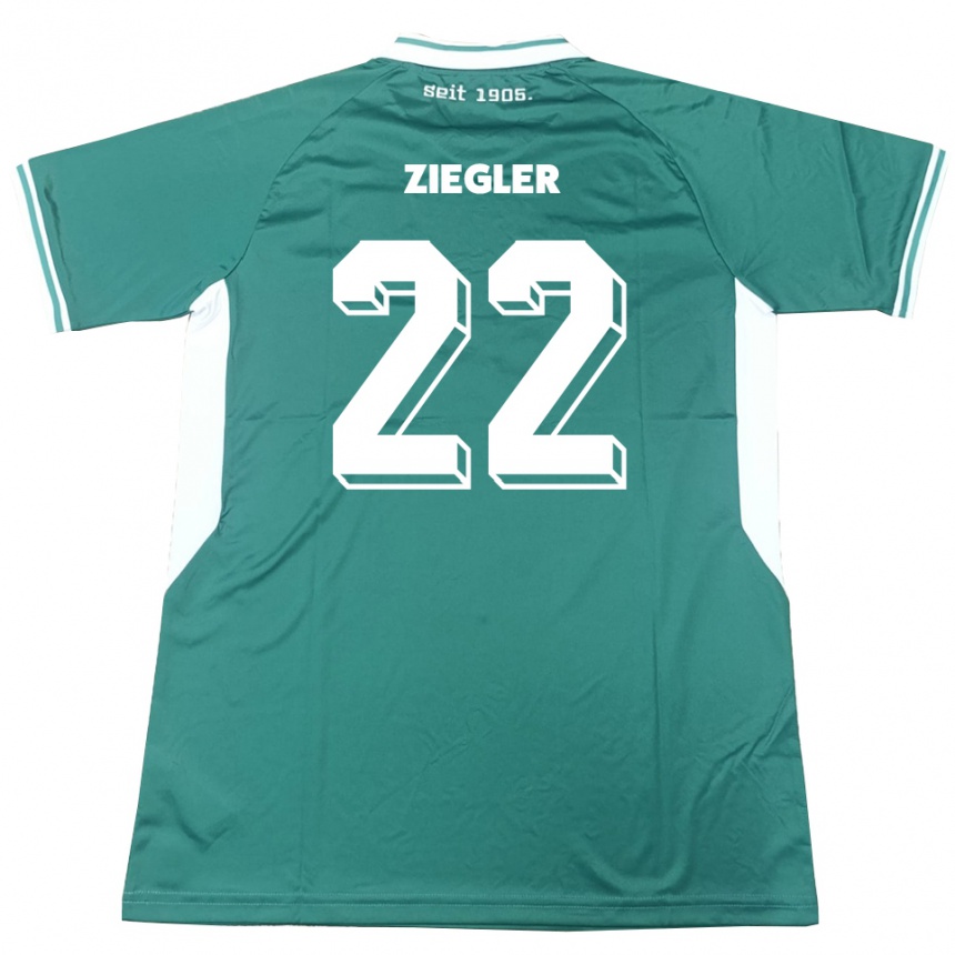 ילדים כדורגל Kevin Ziegler #22 ירוק לבן ג'רזי ביתית 2025/26