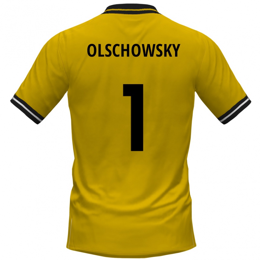 ילדים כדורגל יאן אולשובסקי #1 צהוב שחור ג'רזי ביתית 2025/26