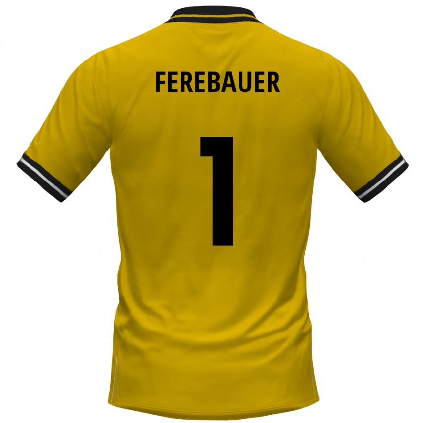 ילדים כדורגל Philipp Ferebauer #1 צהוב שחור ג'רזי ביתית 2025/26