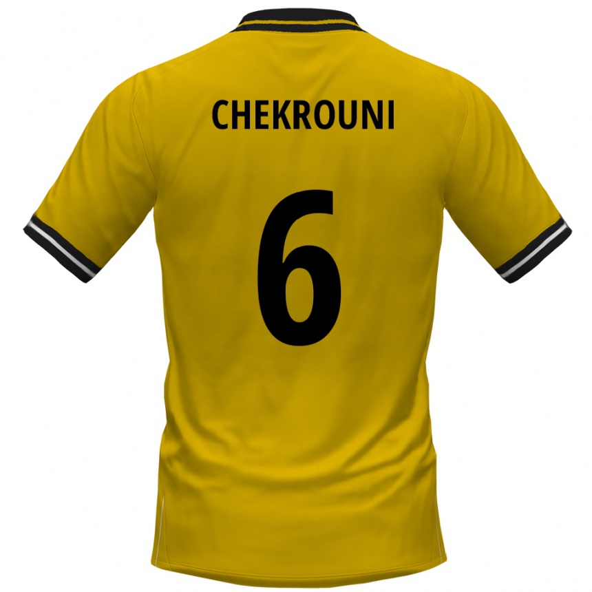 ילדים כדורגל Salim Chekrouni #6 צהוב שחור ג'רזי ביתית 2025/26