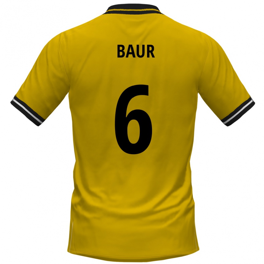 ילדים כדורגל מאורו באור #6 צהוב שחור ג'רזי ביתית 2025/26