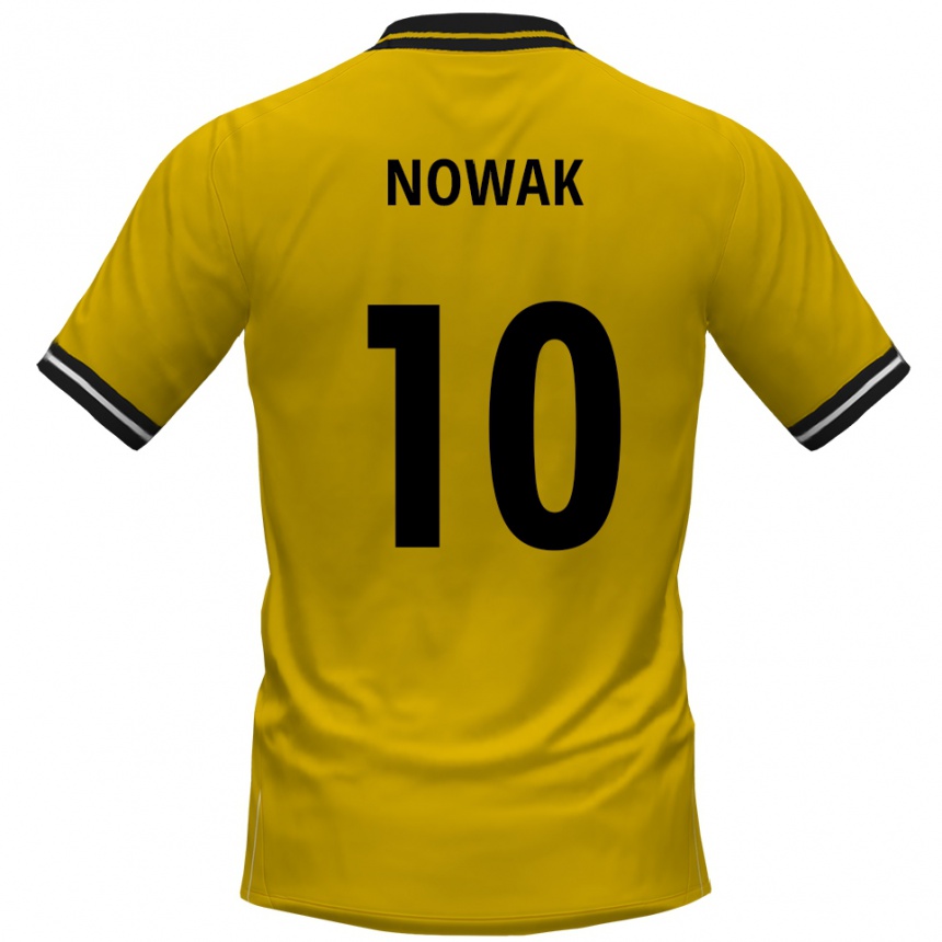 ילדים כדורגל Sven Nowak #10 צהוב שחור ג'רזי ביתית 2025/26