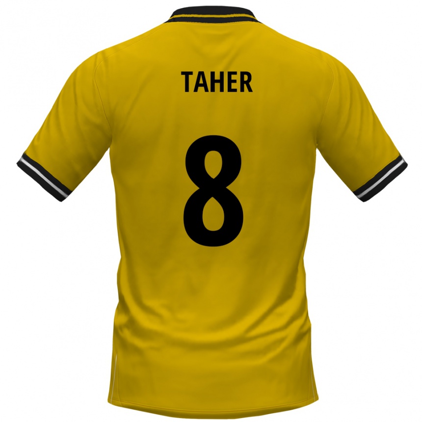 ילדים כדורגל Kanischka Taher #8 צהוב שחור ג'רזי ביתית 2025/26