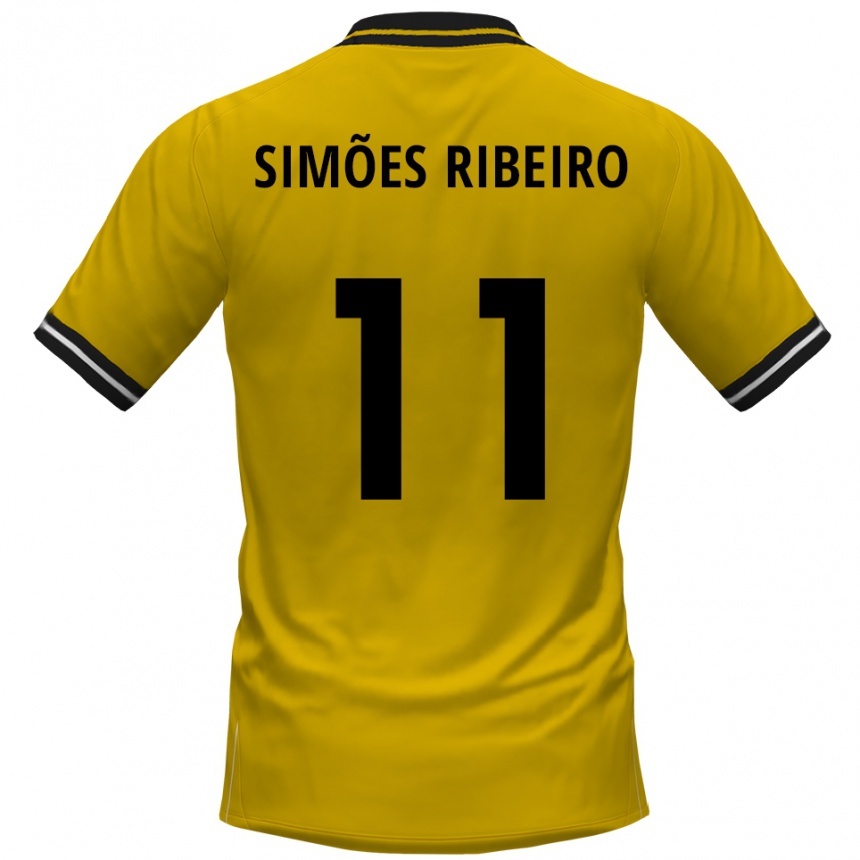 ילדים כדורגל Dominik Simões Ribeiro #11 צהוב שחור ג'רזי ביתית 2025/26