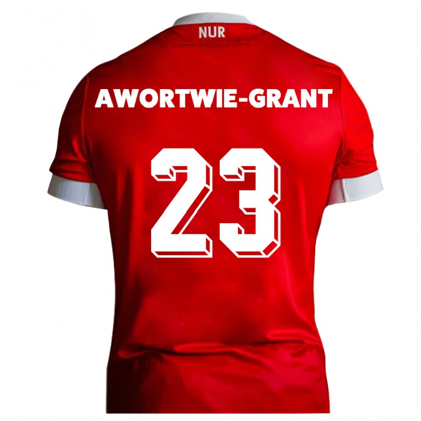 ילדים כדורגל Nyamekye Awortwie-Grant #23 אדום לבן ג'רזי ביתית 2025/26