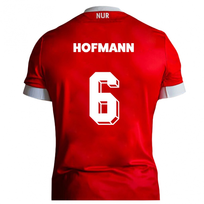 ילדים כדורגל יונאס הופמן #6 אדום לבן ג'רזי ביתית 2025/26