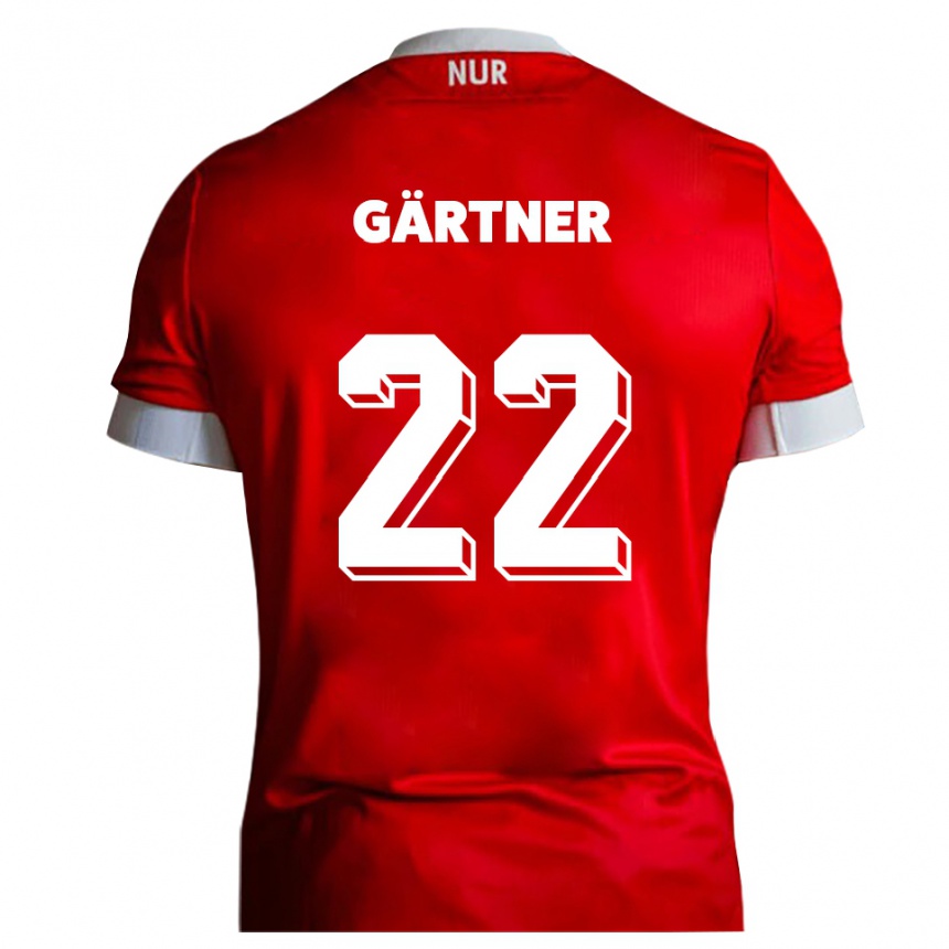 ילדים כדורגל Justin Gärtner #22 אדום לבן ג'רזי ביתית 2025/26
