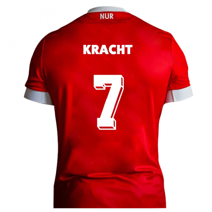 ילדים כדורגל אדווין קראכט #7 אדום לבן ג'רזי ביתית 2025/26