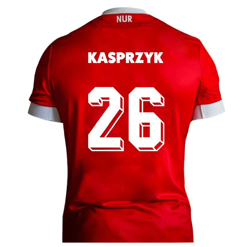 ילדים כדורגל Nicolas Kasprzyk #26 אדום לבן ג'רזי ביתית 2025/26