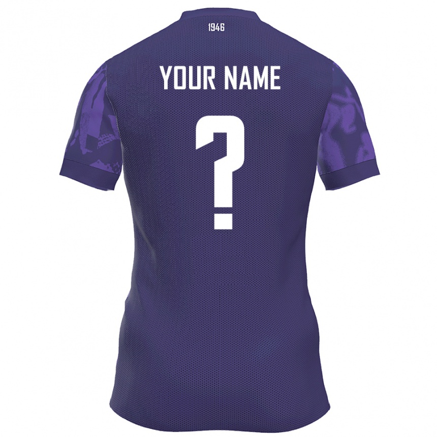 ילדים כדורגל השם שלך #0 סגול לבן ג'רזי ביתית 2025/26