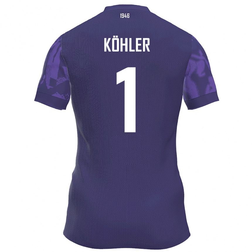 ילדים כדורגל Lucas Köhler #1 סגול לבן ג'רזי ביתית 2025/26