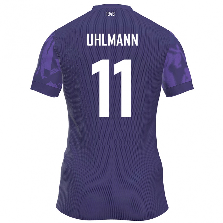 ילדים כדורגל Eric Uhlmann #11 סגול לבן ג'רזי ביתית 2025/26