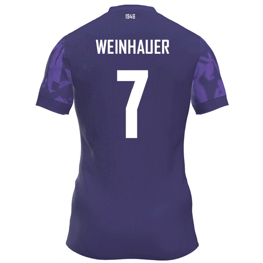 ילדים כדורגל אריק וינהאוור #7 סגול לבן ג'רזי ביתית 2025/26