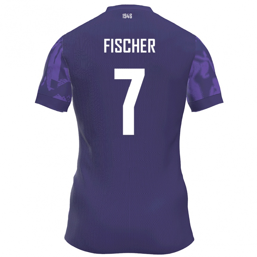 ילדים כדורגל Franz Fischer #7 סגול לבן ג'רזי ביתית 2025/26