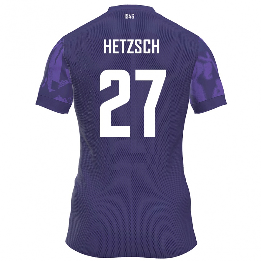 ילדים כדורגל Finn Hetzsch #27 סגול לבן ג'רזי ביתית 2025/26