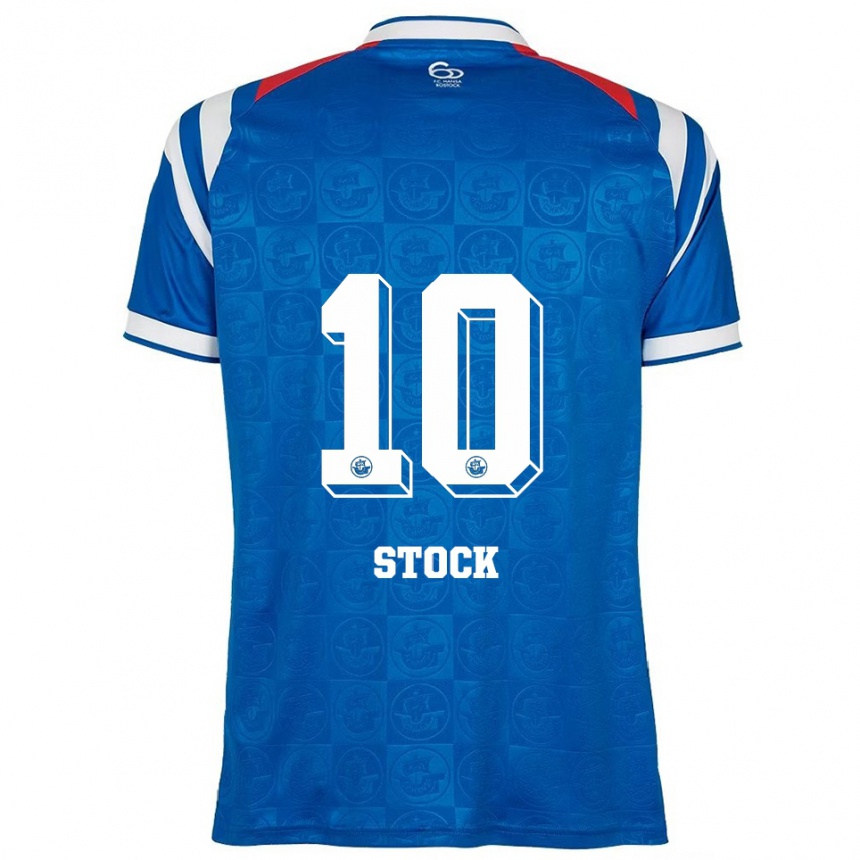 ילדים כדורגל Paul Stock #10 כחול לבן אדום ג'רזי ביתית 2025/26