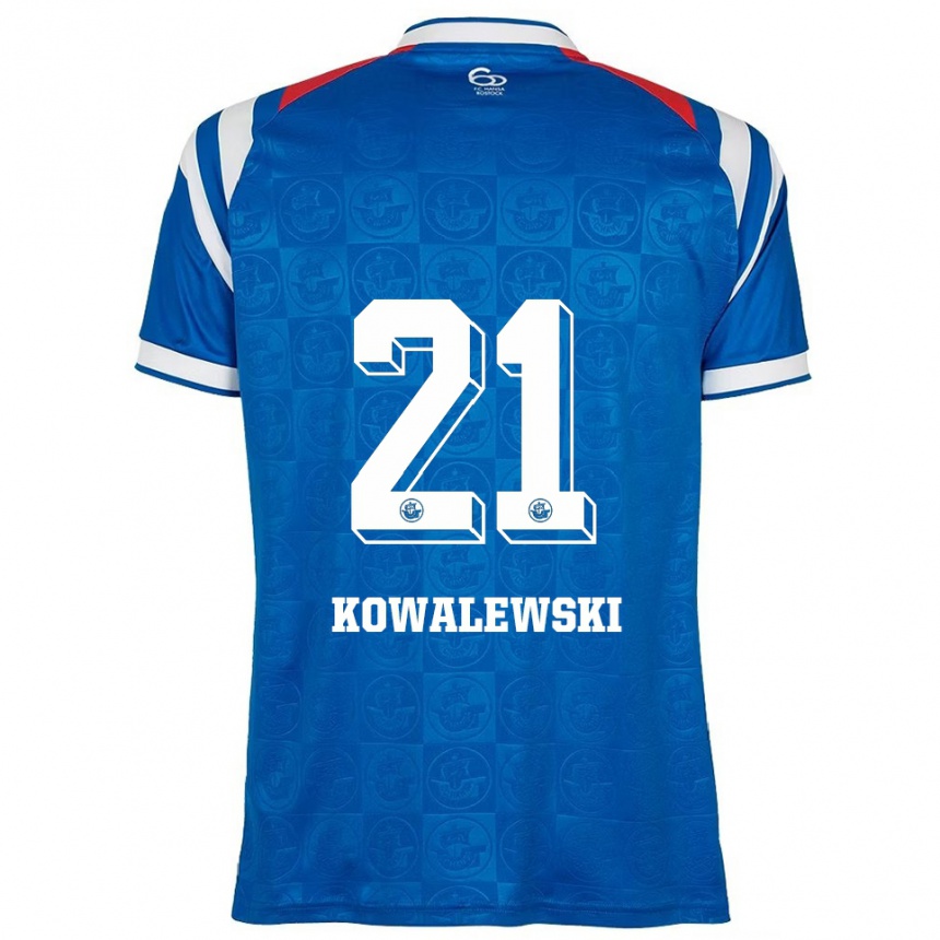 ילדים כדורגל Oskar Kowalewski #21 כחול לבן אדום ג'רזי ביתית 2025/26