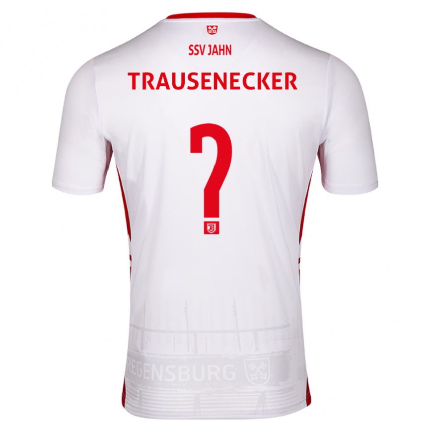 ילדים כדורגל Bastian Trausenecker #0 לבן אדום ג'רזי ביתית 2025/26