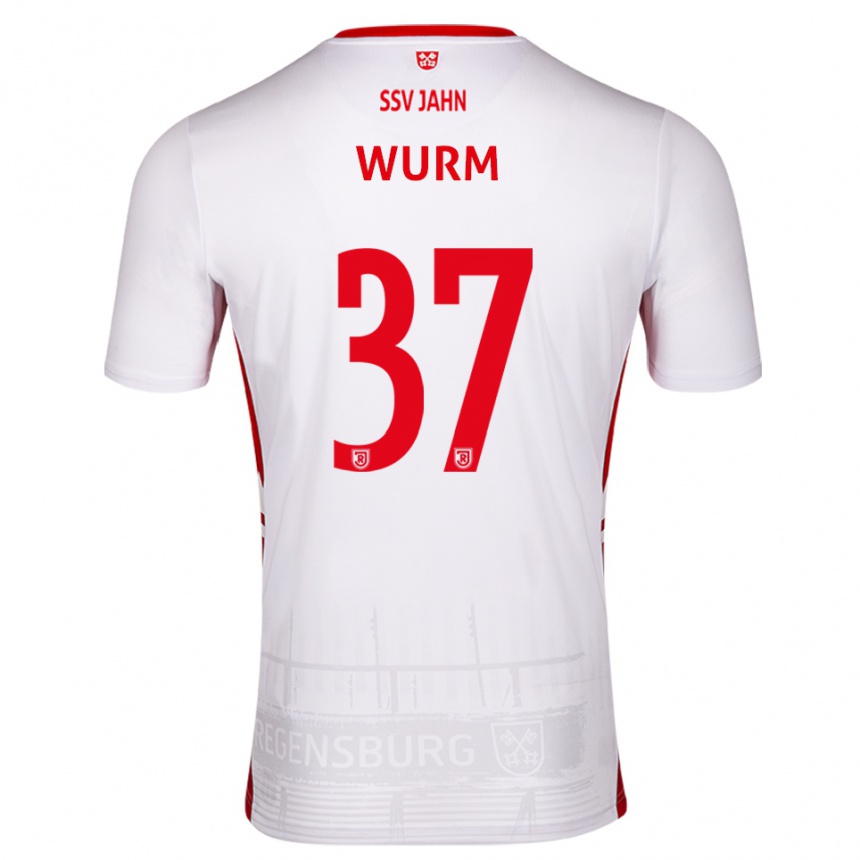 ילדים כדורגל לאופולד וורם #37 לבן אדום ג'רזי ביתית 2025/26