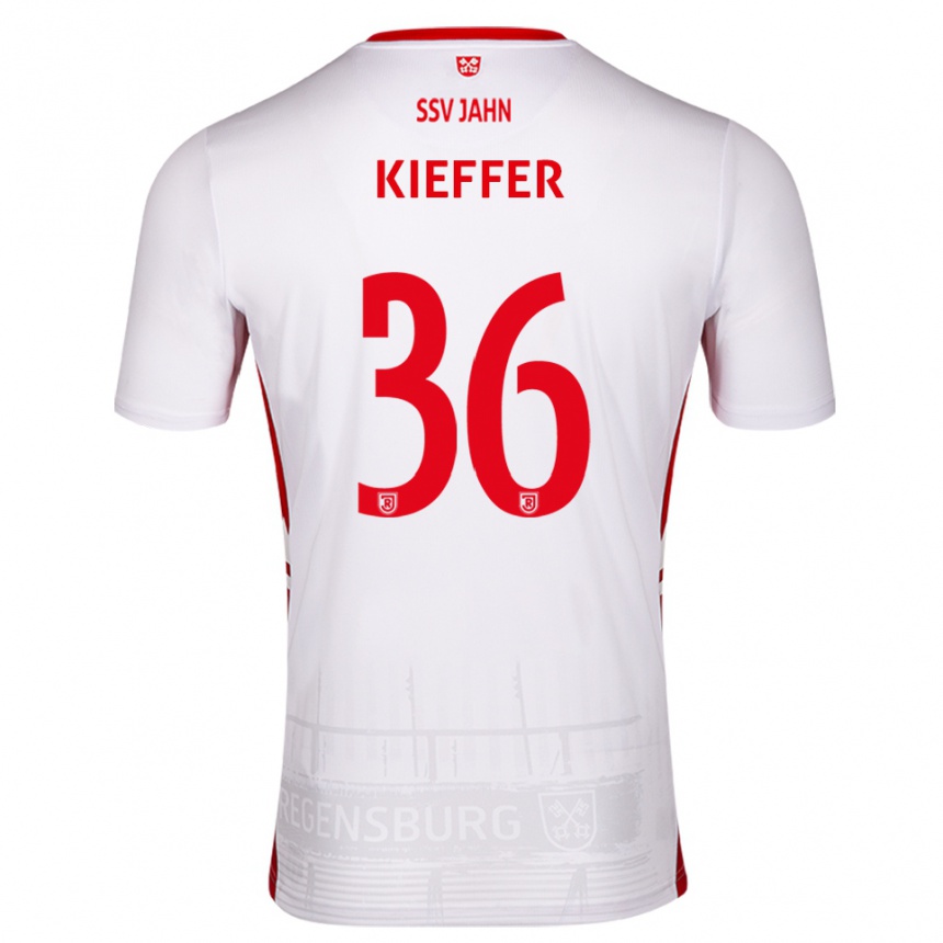 ילדים כדורגל Ben Kieffer #36 לבן אדום ג'רזי ביתית 2025/26