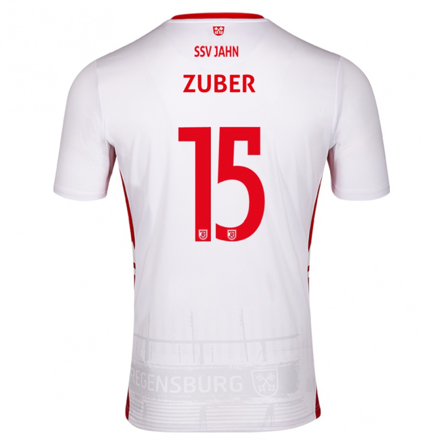 ילדים כדורגל Samuel Zuber #15 לבן אדום ג'רזי ביתית 2025/26