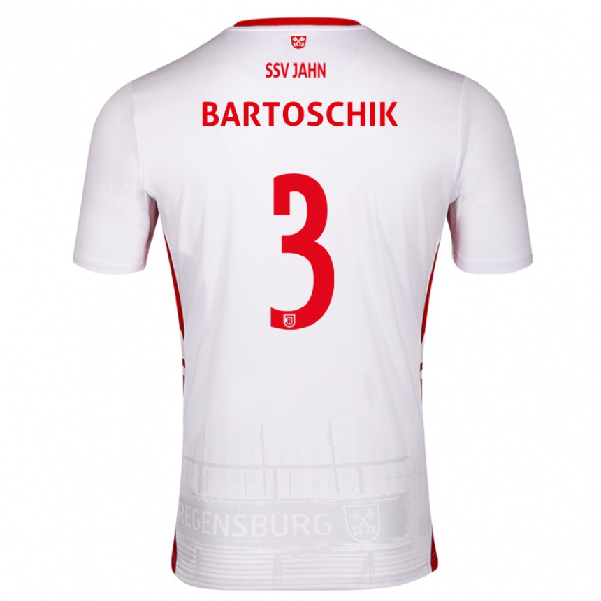 ילדים כדורגל Felix Bartoschik #3 לבן אדום ג'רזי ביתית 2025/26