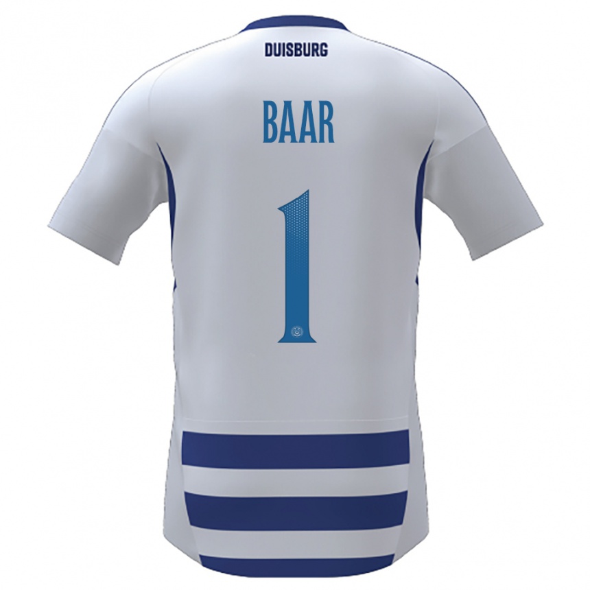 ילדים כדורגל Alina Baar #1 לבן כחול ג'רזי ביתית 2025/26