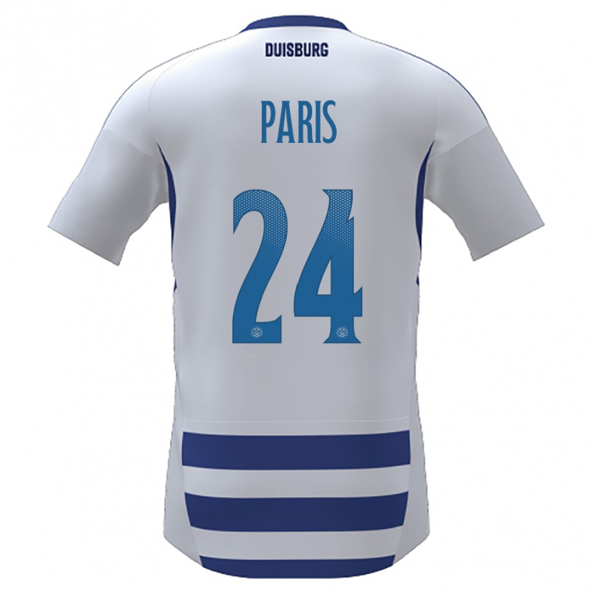 ילדים כדורגל ג׳וליוס פריס #24 לבן כחול ג'רזי ביתית 2025/26