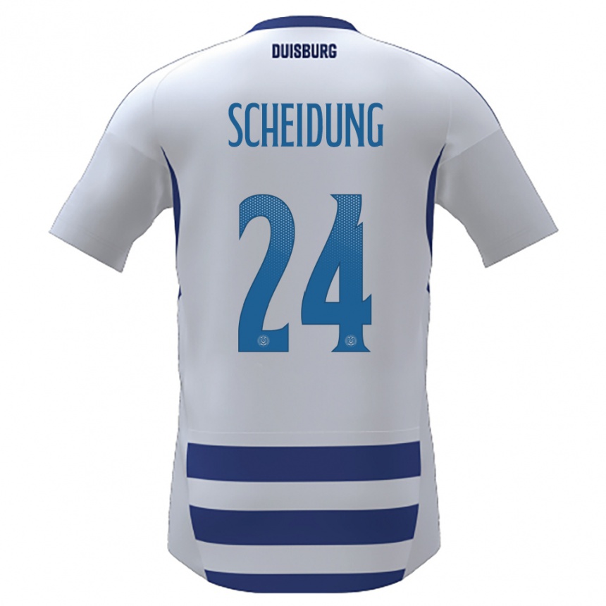 ילדים כדורגל Lilli Scheidung #24 לבן כחול ג'רזי ביתית 2025/26