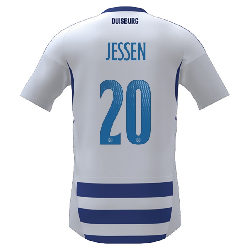 ילדים כדורגל ניקלס יסן #20 לבן כחול ג'רזי ביתית 2025/26